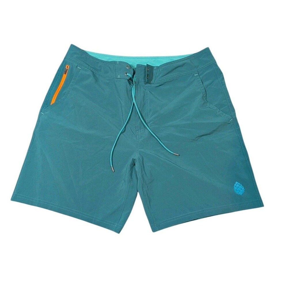 Stio Board Shorts Mens 36 Blue CFS Zip Pocket Swim Trunks Surf Hybrid Outdoor